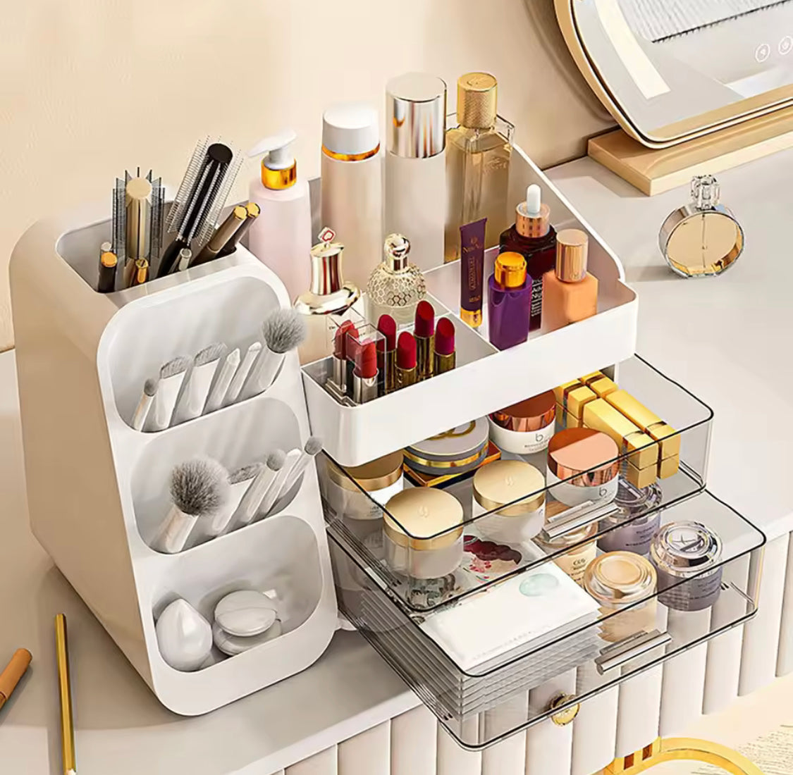 Makeup Organizer With Drawers, Makeup Sundries Storage Organizer, Cosmetic Display Case Makeup Organizer With Drawers, Makeup Sundries Storage Organizer, Cosmetic Display Case